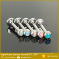 Assorted Opal Colors Synthetic Fire Opal Internally Threaded Lip Ring